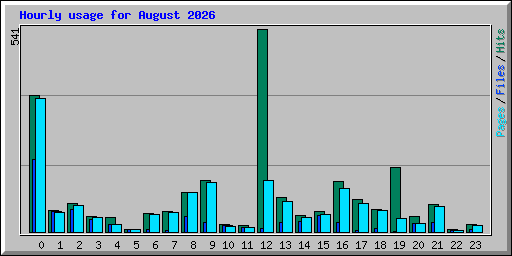 Hourly usage for August 2026