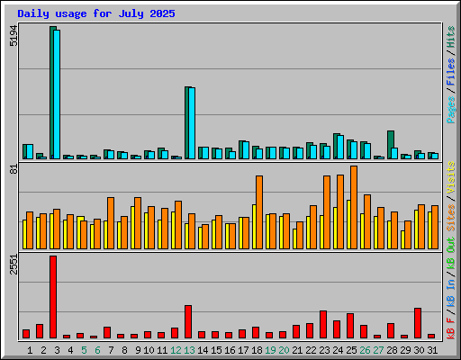 Daily usage for July 2025