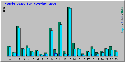 Hourly usage for November 2025